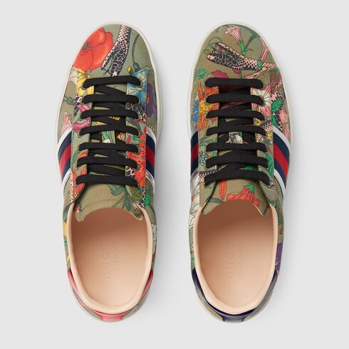 gucci flora snake sneaker