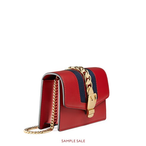 gucci sylvie leather mini chain bag