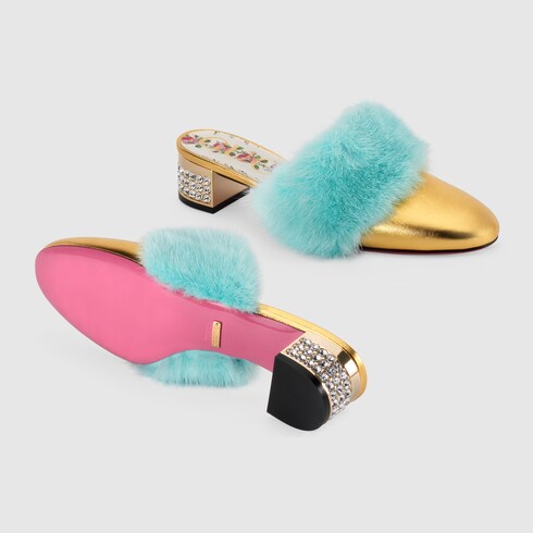 gucci fur slides sale