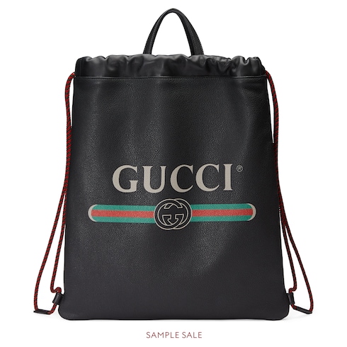 gucci leather drawstring backpack