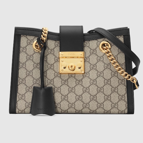 GUCCI Padlock Mini Bag in Black Leather and Canvas