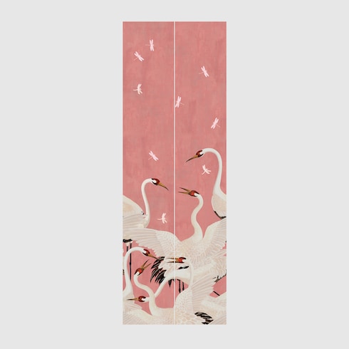 Tapete mit Reiher-Print