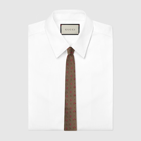 Krawatte aus Seide mit Rosen-Muster