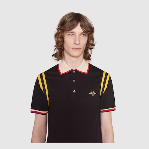 gucci cotton polo with bee