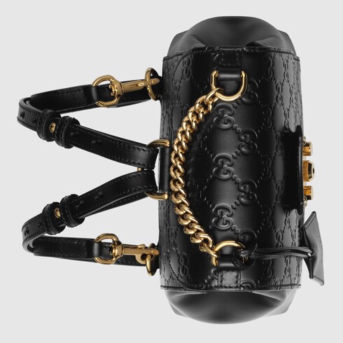 Padlock Gucci Signature backpack in Black Gucci Signature ...