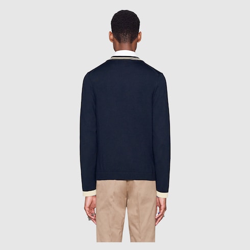 비(Bee) 모양 장식 가디건 울 니트