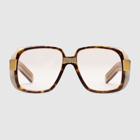gucci round frame acetate