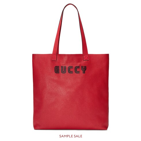gucci elton john印花大号购物袋