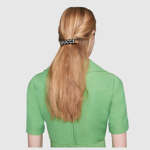 Crystal Gucci single hair clip  Detail 4