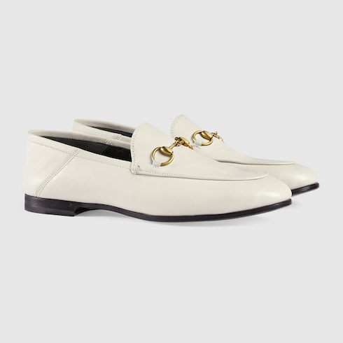 White Leather Horsebit Loafer GUCCI Australia