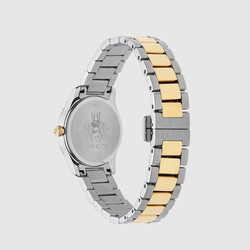 Gucci gold store and silver watch