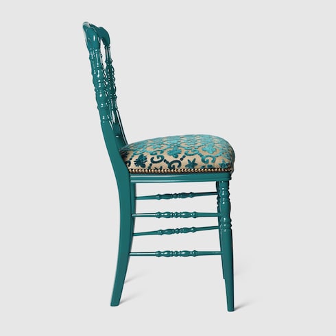 Sedia in legno con motivo GG jacquard