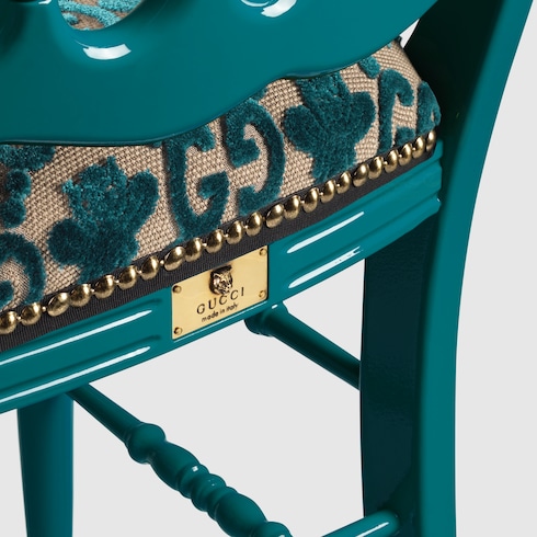 Sedia in legno con motivo GG jacquard