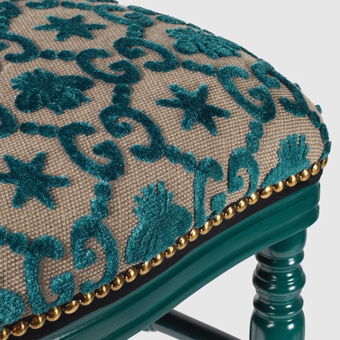 Sedia in legno con motivo GG jacquard