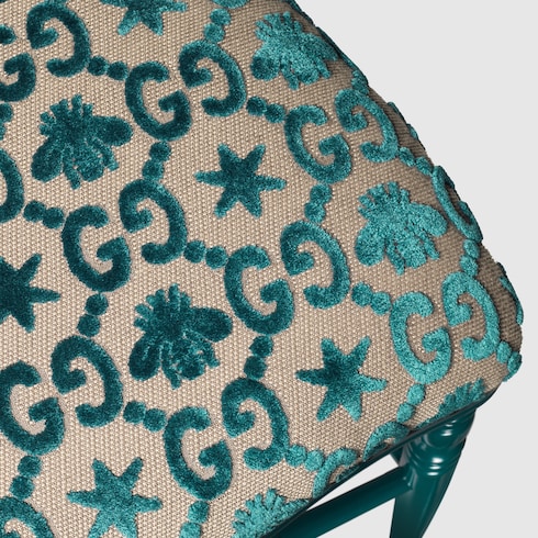 Sedia in legno con motivo GG jacquard