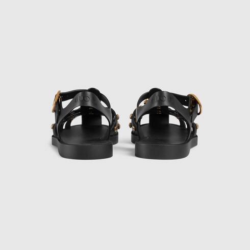 gucci rubber sandals with crystals white