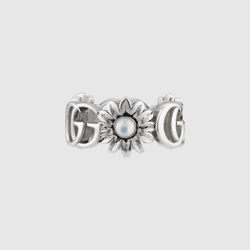 ✨GUCCI✨グッチ✨パール✨花型✨GGマーク✨リング✨