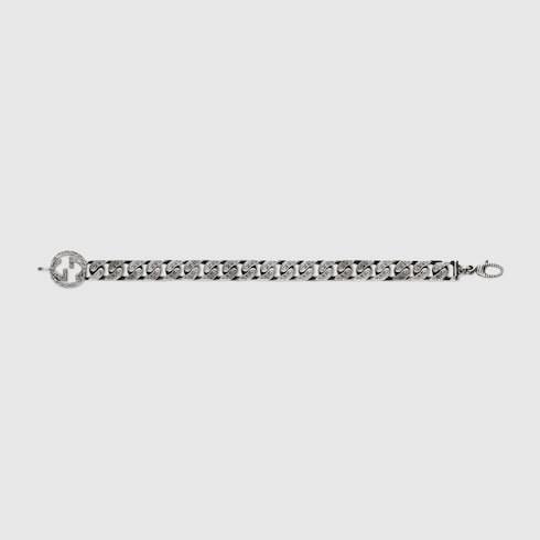 Bracciale a catena Gucci Interlocking in argento