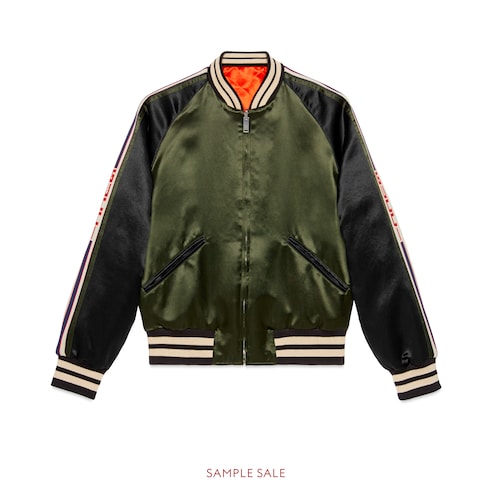 acetate bomber with gucci stripe