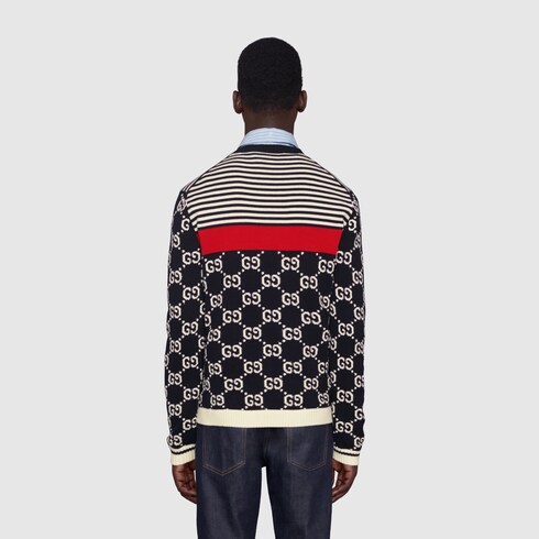 gg and stripes knit sweater