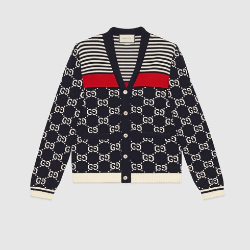 gucci cardigan black and white