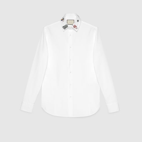 gucci white collar shirt