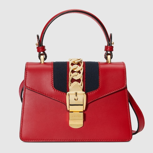 red gucci bag with gold chain