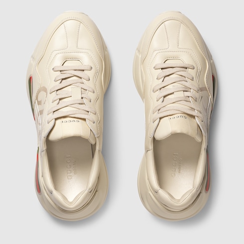 Baskets Rhyton en cuir avec logo Gucci pour femme
