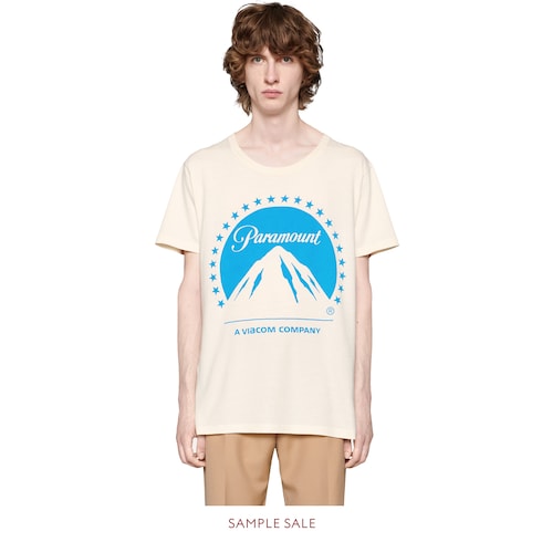 饰paramount标识印花超大造型t恤