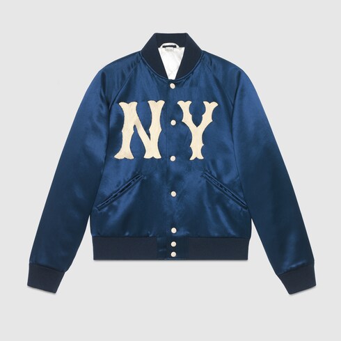 Blue RTW Men's jacket with NY Yankees™ patch | GUCCI® US