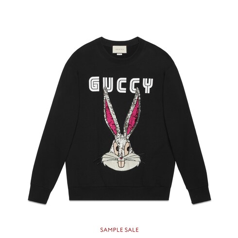 gucci 饰兔八哥印花超大造型卫衣 detail 2