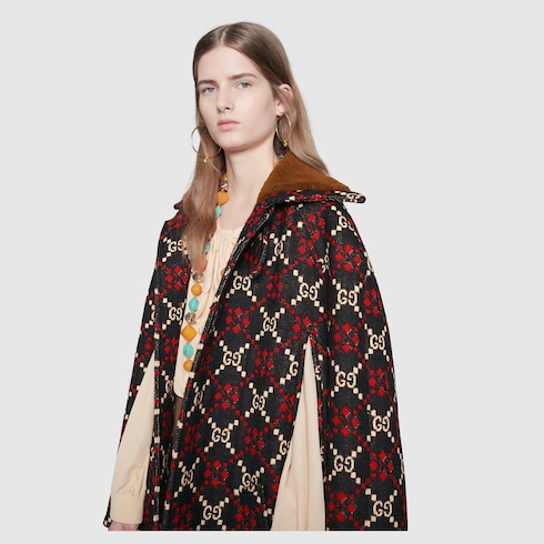 gucci gg diamond wool coat