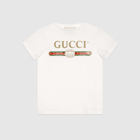 Children's cotton T-shirt with Gucci logo