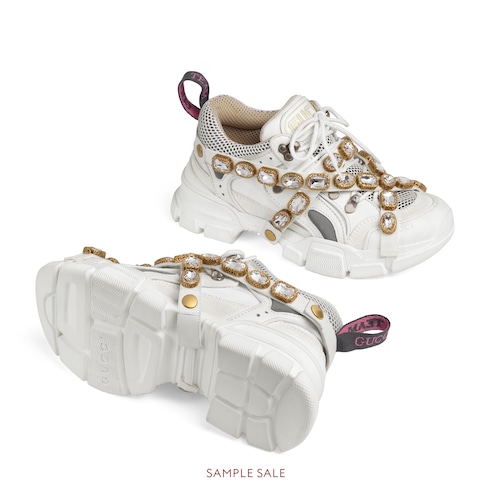 flashtrek sneaker with removable crystals gucci
