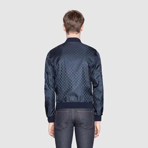 gucci reversible gg jacquard bomber jacket