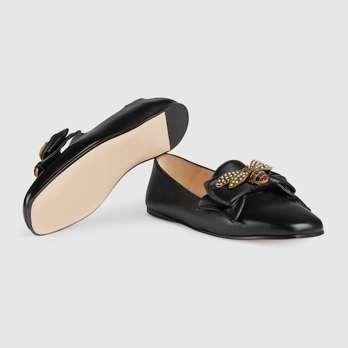 gucci flats bow