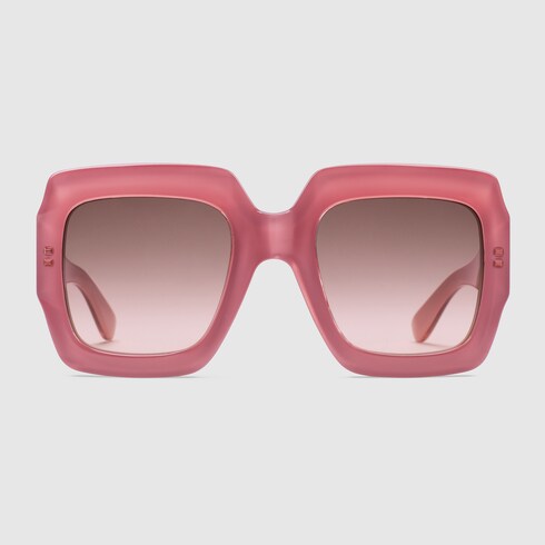 gucci pink square sunglasses