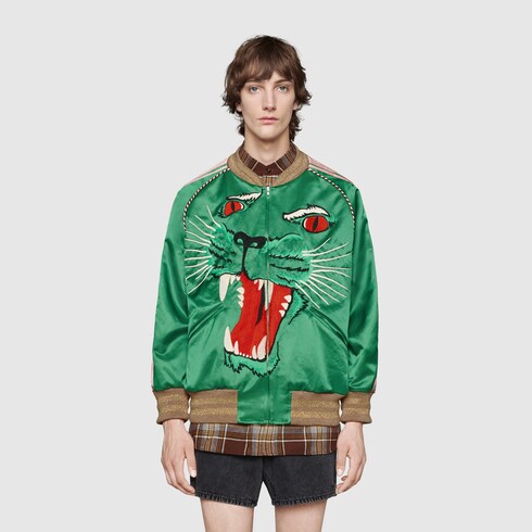 gucci 豹头飞行员夹克 detail 4