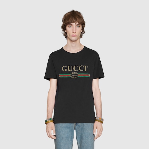 GUCCI ロゴ ウォッシュドオーバーサイズ Tシャツ-