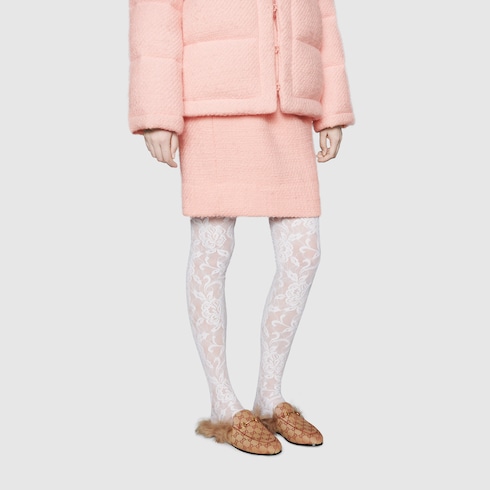 gucci princetown canvas slippers