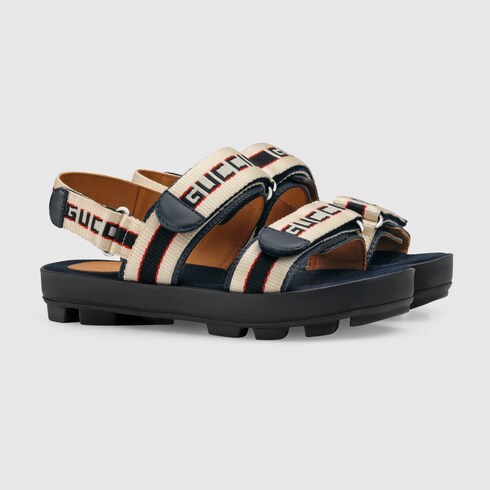 gucci stripe strap sandal