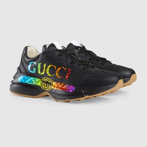 gucci rhyton black sneakers