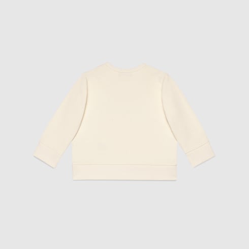 Baby sweatshirt with Gucci logo in white cotton | GUCCI® US Baby sweatshirt with Gucci logo in white cotton | GUCCI® US