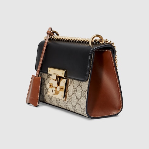 padlock leather shoulder bag gucci