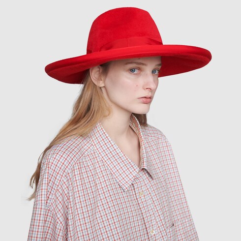 gucci felt wide brim hat