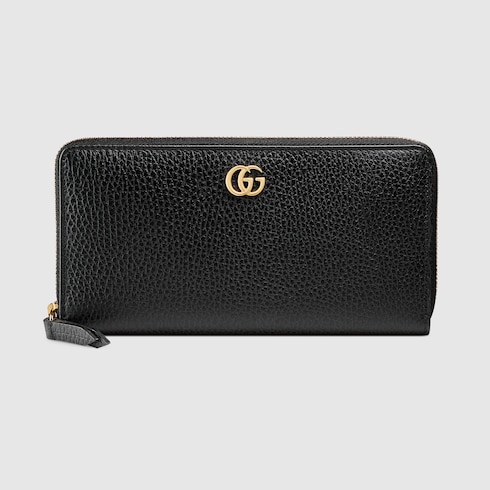 Gucci Black 'Gucci Signature' Zip Card Holder