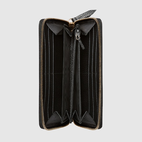 Gucci Microguccissima Small Zip Wallet with Key Ring in Black