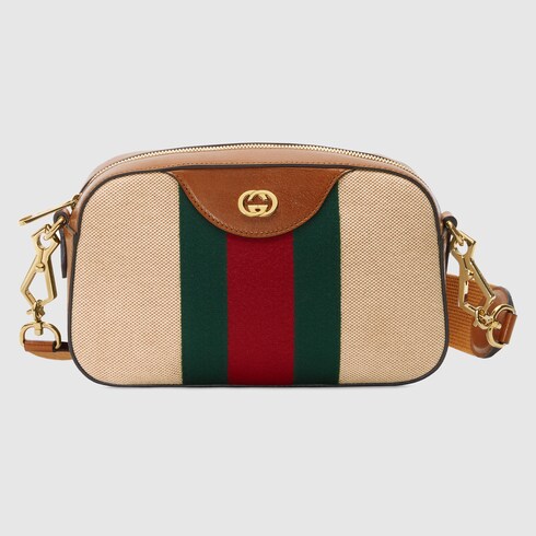 gucci vintage canvas shoulder bag