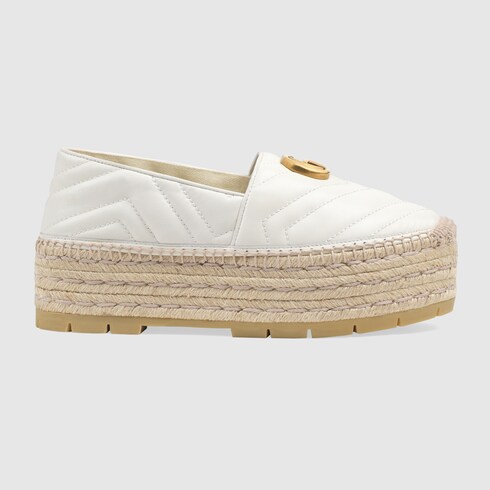 Leather espadrille with hot sale double g