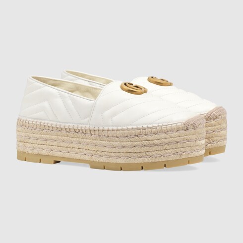 Gucci leather espadrille hot sale with double g